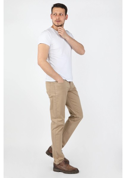 5 Cep Gabardin Pantolon Bej