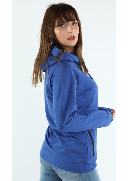 Kadın Kapüşonlu Sweatshirt Saks