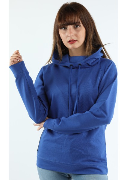 Kadın Kapüşonlu Sweatshirt Saks