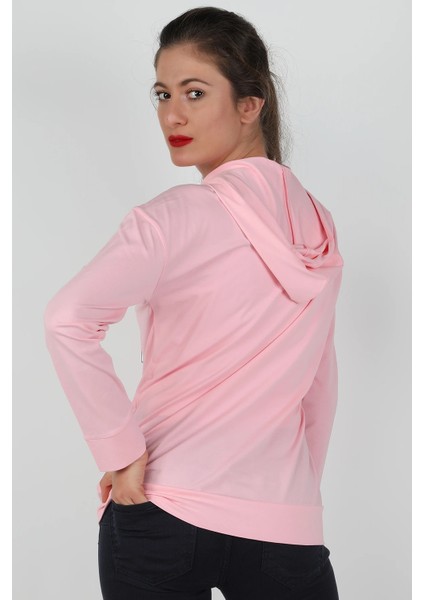 Kapüşonlu Sweatshirt Pembe