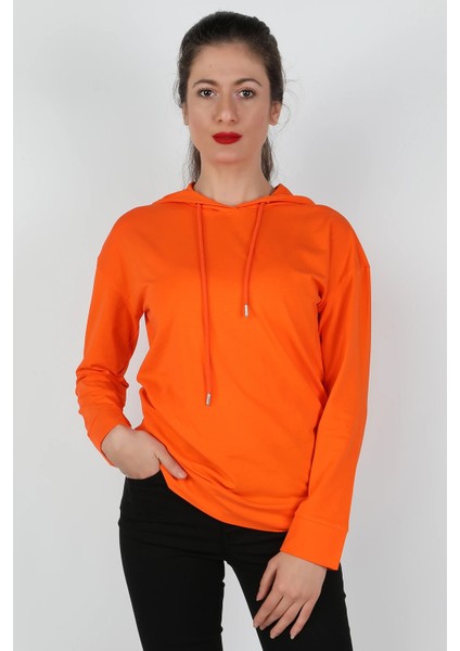 Kapüşonlu Sweatshirt Turuncu