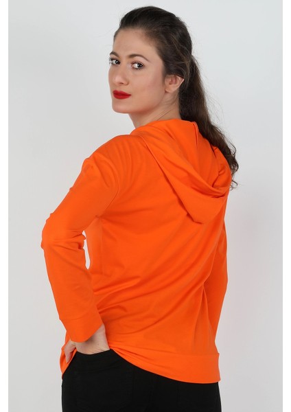 Kapüşonlu Sweatshirt Turuncu