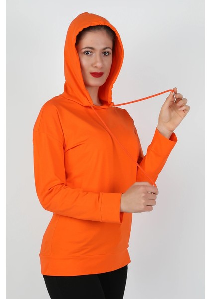 Kapüşonlu Sweatshirt Turuncu