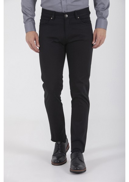 Erkek Slim Fit Siyah  Pantolon