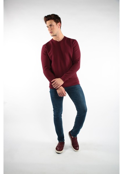Fbı Erkek Bisiklet Yaka Kazak 93040 014 Bordo