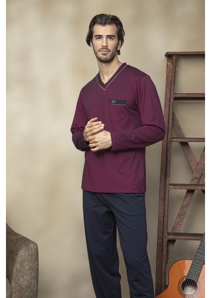7113 Erkek Pamuk Pijama Takım