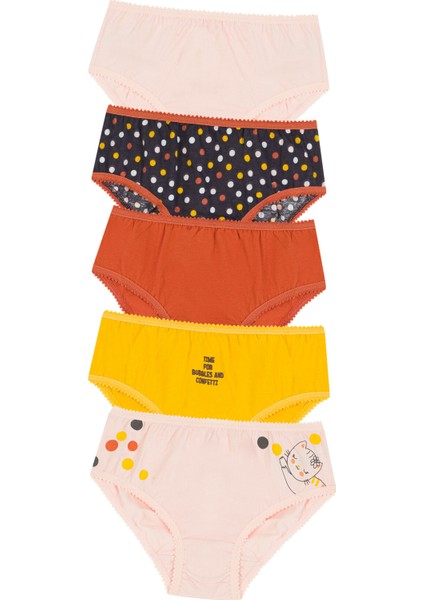 Çok Renkli Kız Çocuk Confettı 6lı Slip Külot