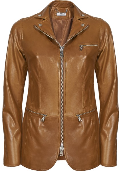 Elenore Kadın Deri Blazer Spor Ceket