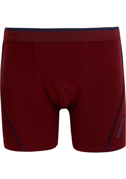 3 Adet Bacağı Saran Erkek Boxer Bordo