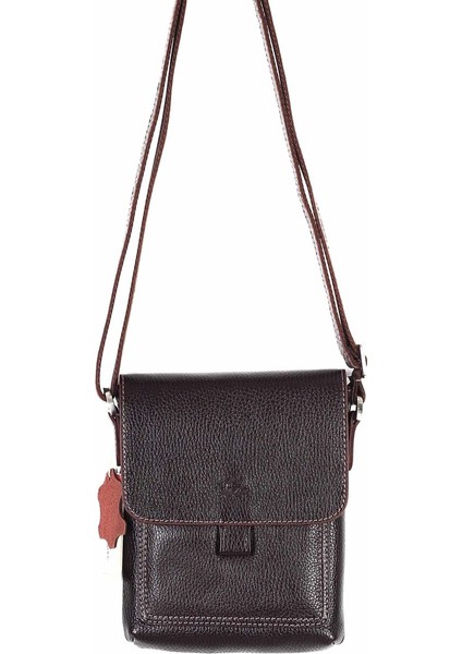 Akaderi Floter Kahve - Omuzdan Askılı Deri Çanta 321