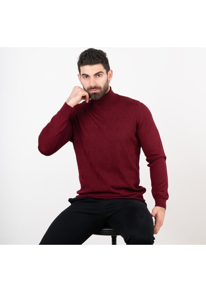 Boğazlı Slimfit Erkek Triko Kazak