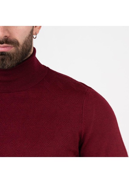 Boğazlı Slimfit Erkek Triko Kazak
