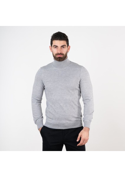 Boğazlı Slimfit Erkek Triko Kazak