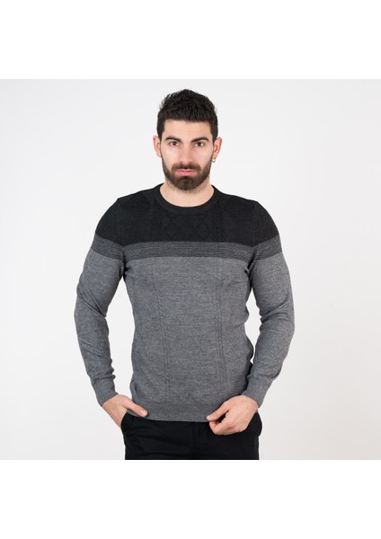 Sıfır Yaka Slimfit Triko Kazak