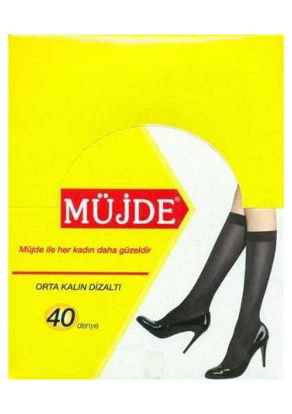 12'Li Orta Kalın 40 Denye Pantolon Çorap(Sarıkutu)