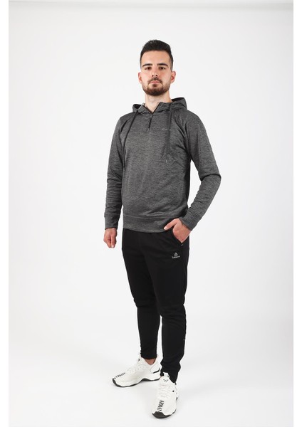 Erkek Yarım Fermuarlı Kapüşonlü Sporcu Sweat
