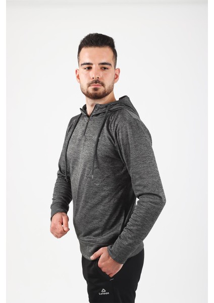 Erkek Yarım Fermuarlı Kapüşonlü Sporcu Sweat fiyatları