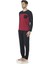 5440 Bordo Bisiklet Yaka Uzun Kollu Penye Erkek Pijama Takımı 1