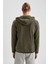 Defacto Fit Slim Fit Kapüşonlu Fermuarlı Spor Polar Sweatshirt S8767AZ20CW 4