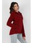Kadın Balıkçı Fermuarlı Sweatshirt Bordo 1