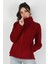 Kadın Balıkçı Fermuarlı Sweatshirt Bordo 2