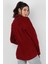 Kadın Balıkçı Fermuarlı Sweatshirt Bordo 3