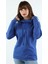 Kadın Kapüşonlu Sweatshirt Saks 1