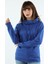 Kadın Kapüşonlu Sweatshirt Saks 3