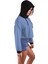 Acr Giyim Bebe Mavisi Kapüşonlu Crop Top Kadın Sweatshirt - 2 Iplik