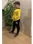 Erkek Çocuk Sarı Fermuarlı Kapşonlu Baskılı Sweatshirt 1
