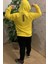 Erkek Çocuk Sarı Fermuarlı Kapşonlu Baskılı Sweatshirt 2