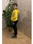 Erkek Çocuk Sarı Fermuarlı Kapşonlu Baskılı Sweatshirt 4