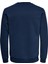 O Yaka Düz Koyu Mavi Erkek Sweatshirt 3