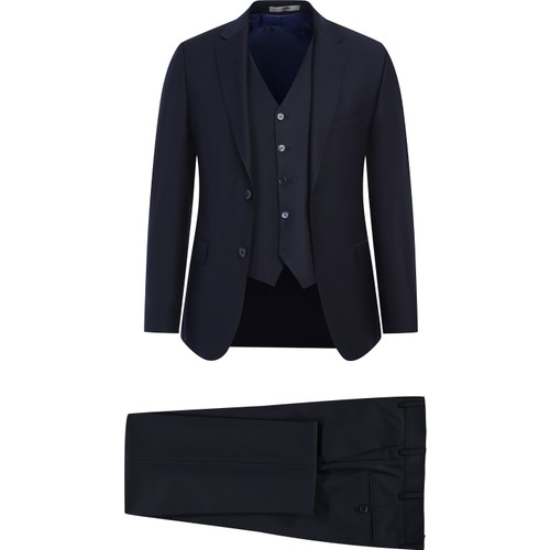 Kiğılı Erkek Slim Fit Yelekli Takım Elbise