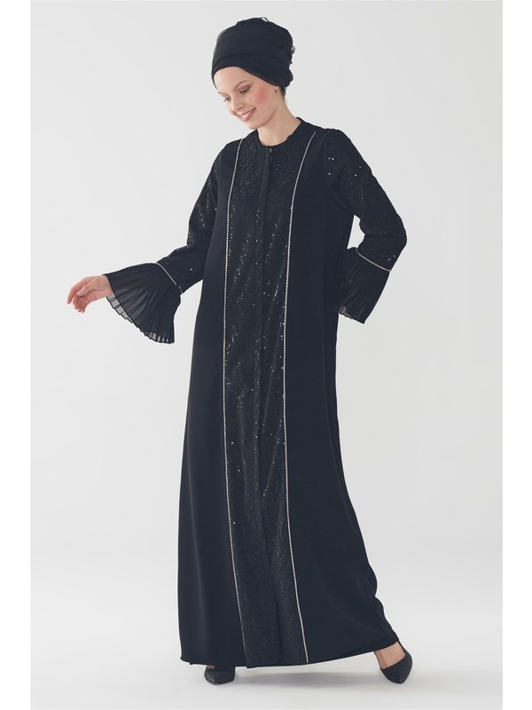 Zuhre Pilise Kol Detayli Ferace Siyah F 0048 Fiyati