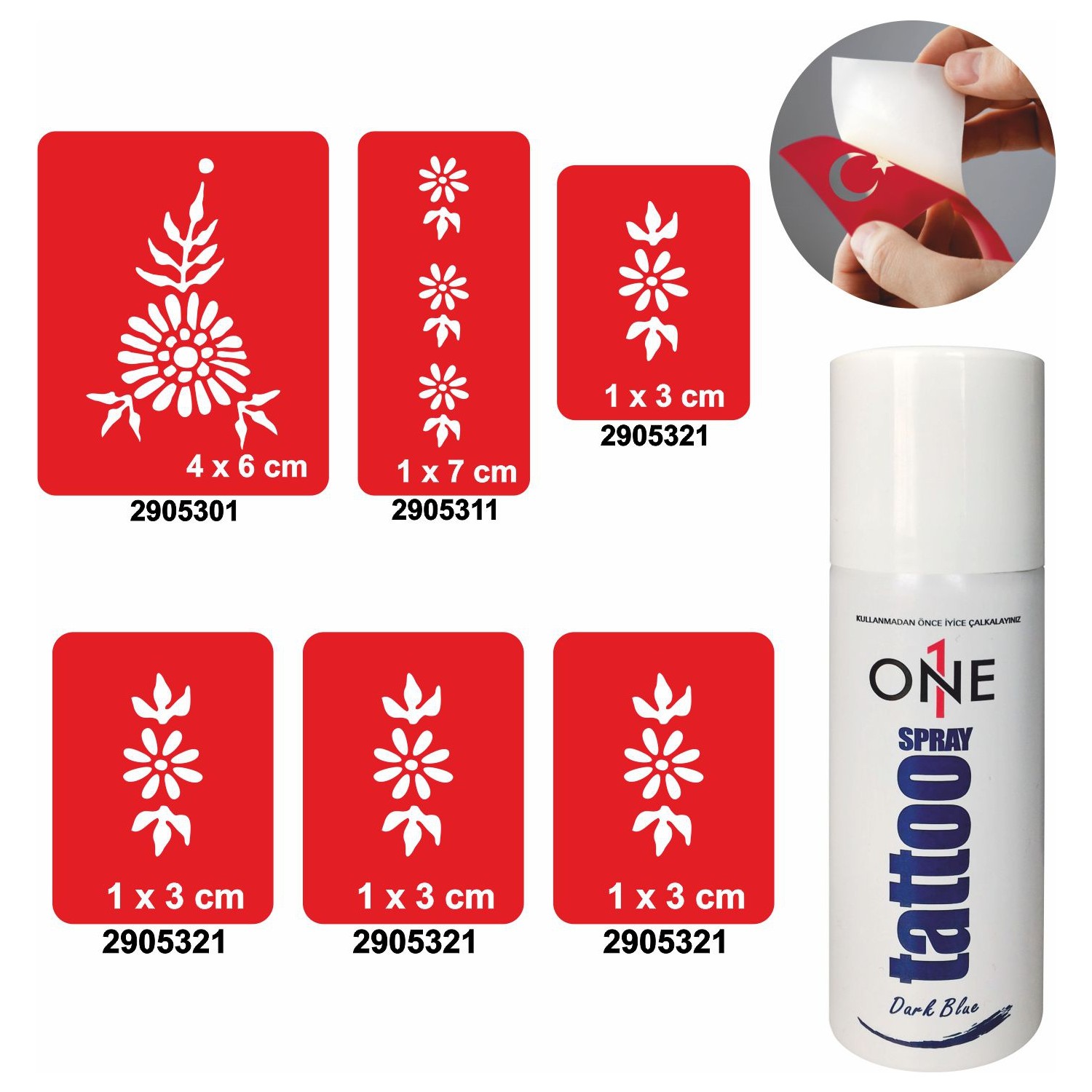 One Spray Tattoo 7705525 Darkblue Evde Dövme Yapma Seti Fiyatı