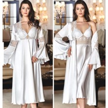 Jeremi 450 Çeyizlik İpek Saten Dantelli Altılı Set