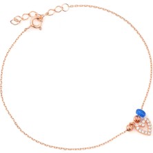 Azuris 925 Ayar Gümüş Akik Taşlı Kalpli Hal Hal