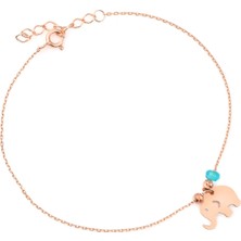 Azuris 925 Ayar Gümüş Aquamarine Taşlı Fil Hal Hal