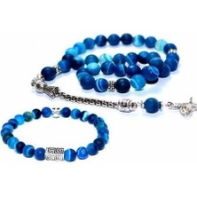 Rd Ekoavm Mavi Akik Tespih Doğaltaş Tesbih Ve Mavi Doğal Taş Bileklik