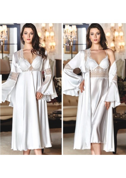 450 Çeyizlik İpek Saten Dantelli Altılı Set