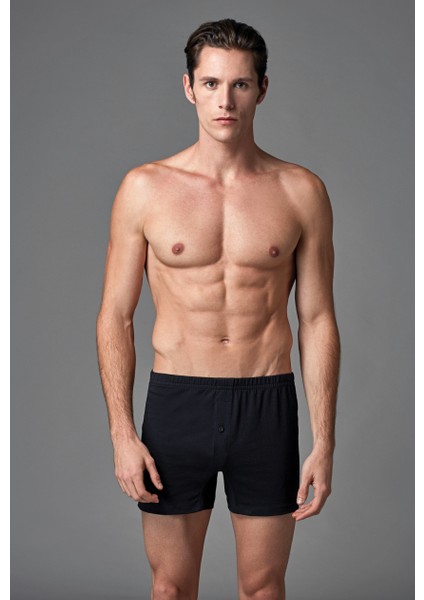 Erkek 2'li Penye Boxer Siyah ES011523