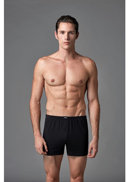 Erkek 2'li Penye Boxer Siyah ES011528