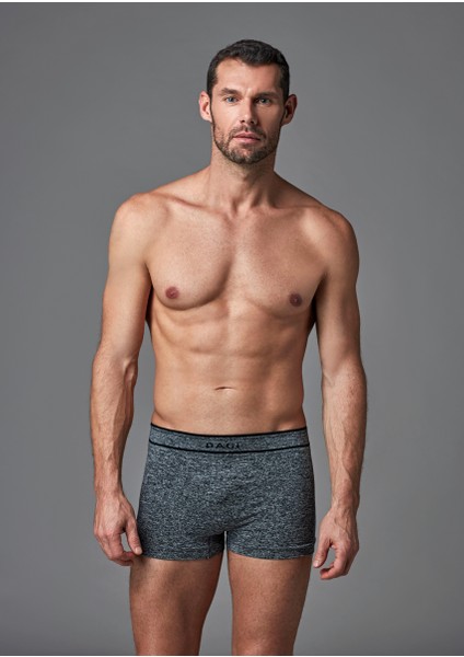 Erkek Dikişsiz Boxer Gri Melanj E011000790