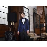 Baggi Erkek Slim Fit Desenli Papyon Kuşaklı Smokin