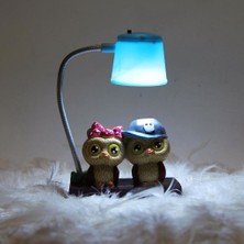 Hediyekanalı Best Friends Baykuş Işıklı Biblo Masa Gece Lambası Baykuş Kalemlik Arkadaşa Hediye Seti