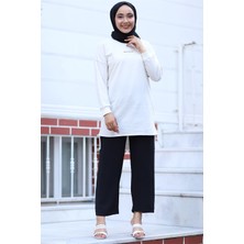 inStyle Bol Paça Ayrobin Kumaş Pantolon - Siyah