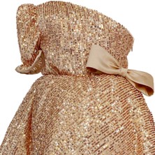 Zühre Balaban Gold Shine Dress Kız Çocuk Abiye Elbise Zb Kids