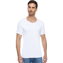 Tutku Elit 3 Adet Beyaz Renk Penye Bisiklet Yaka Atlet Fanila