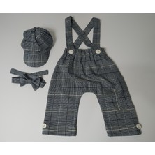 Terzim Ayşenur Hediyelik Erkek Bebek Gri Ekose Harem Pantolon